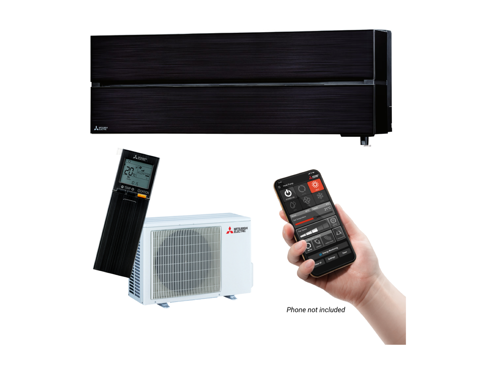 Mitsubishi Electric LN35 Black Diamond Smart High Wall Heat Pump