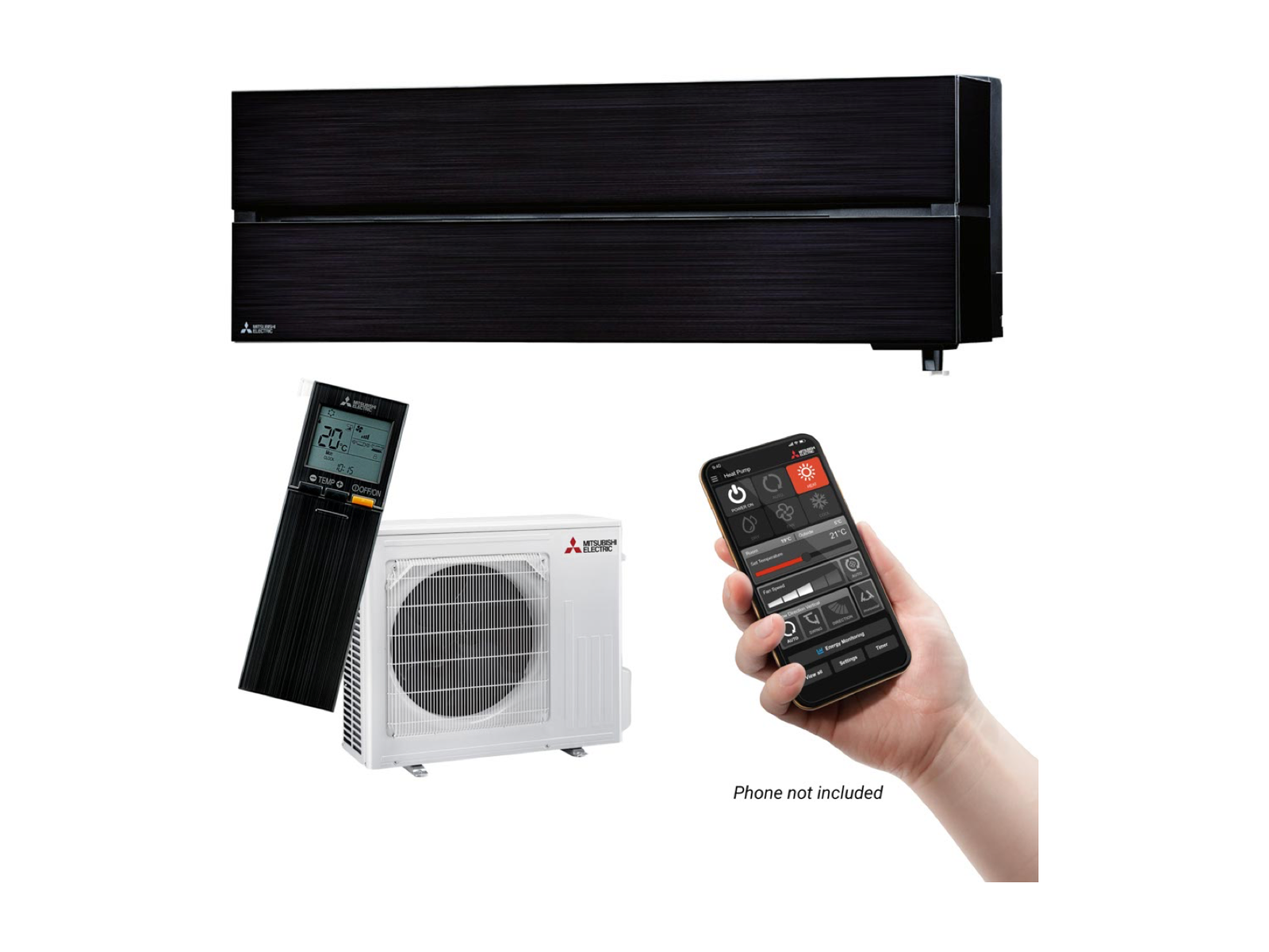 Mitsubishi Electric LN50 Black Diamond Smart High Wall Heat Pump