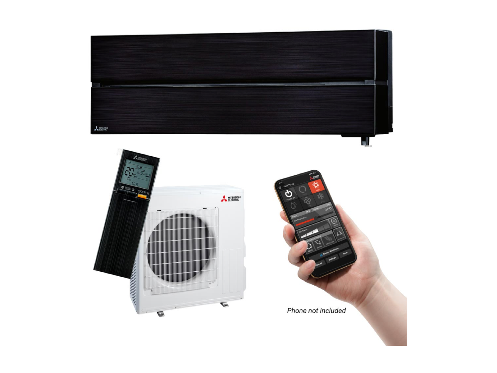 Mitsubishi Electric LN60 HyperCore Black Diamond Smart High Wall Heat Pump